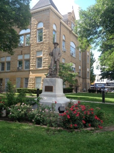 Statue of A. T. Still outside the Kirksville courthouse in the town square.
