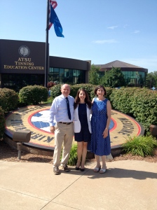 Mom, Dad, and I in front of ATSU